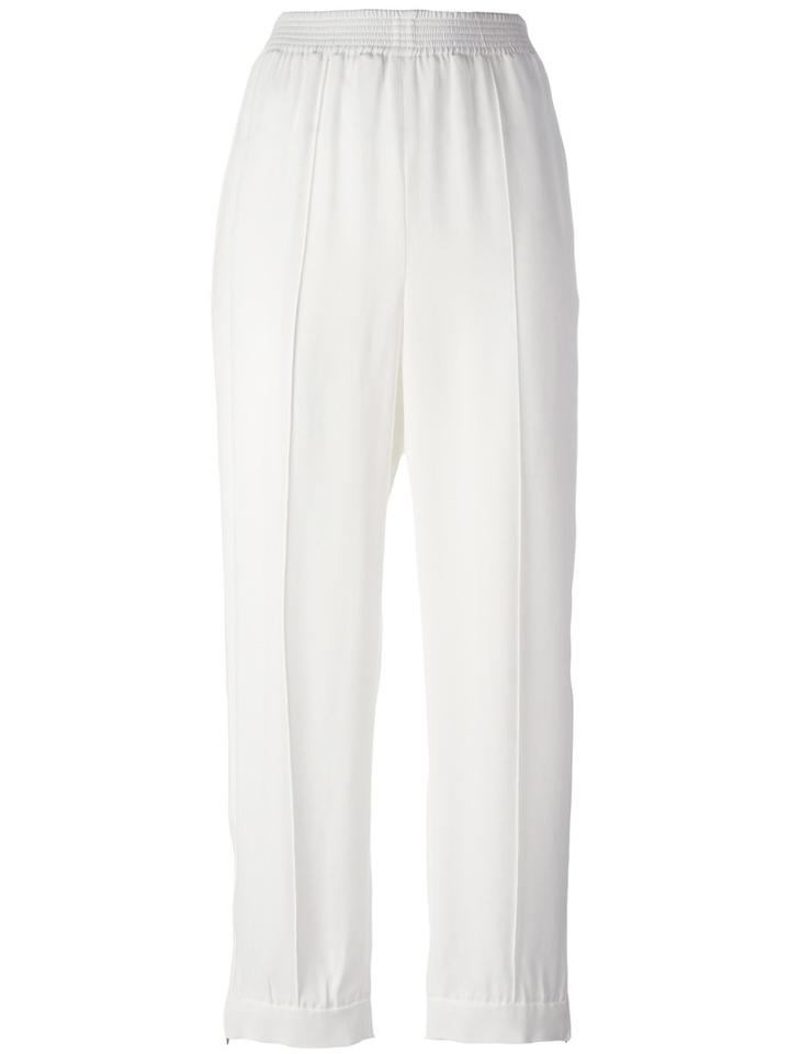 Marni Loose Fit Ankle Length Trousers, Women's, Size: 42, White, Viscose/acetate