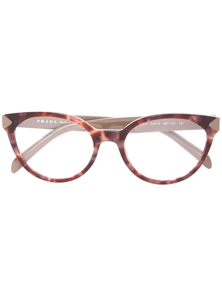 Prada Eyewear Round Frame Glasses - Brown
