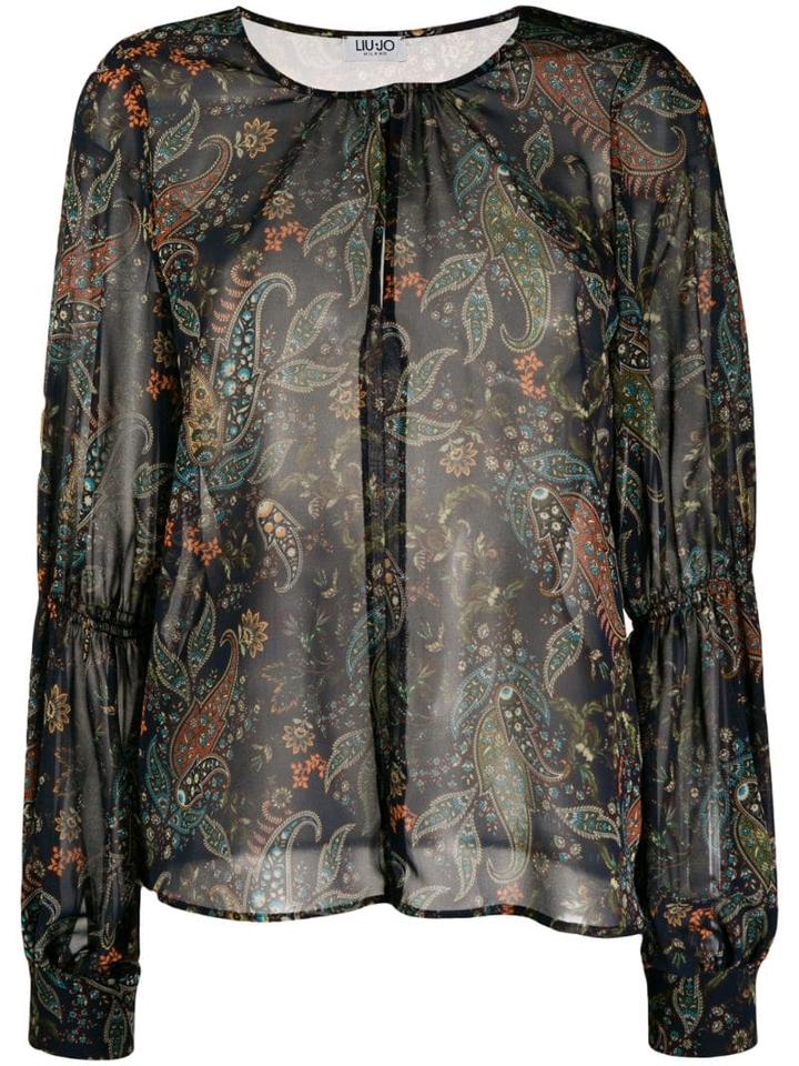 Liu Jo Sheer Paisley Blouse - Blue