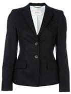 Dorothee Schumacher Flap Pockets Fitted Jacket, Women's, Size: 4, Black, Cotton/polyester/acetate