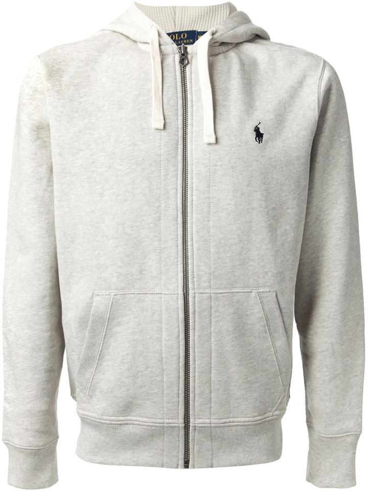 Polo Ralph Lauren Zip Up Hoodie, Men's, Size: Small, Grey, Cotton/polyester