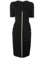 Christopher Kane Bodycon V-neck Dress, Women's, Size: Medium, Black, Polyamide/spandex/elastane/viscose
