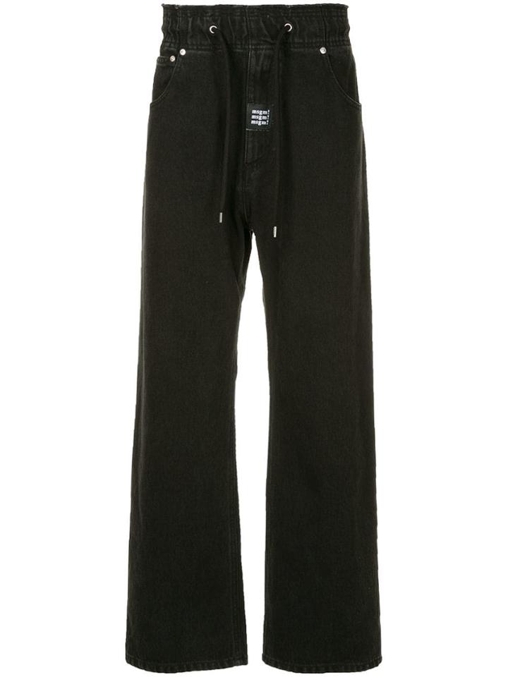 Msgm Drawstring Waist Straight Jeans - Black