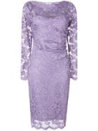 Olvi S Lace-embroidered Fitted Dress - Pink & Purple
