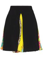 Versace Baroque Pleated-panel Mini-skirt - Multicolour
