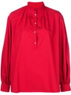 Nili Lotan Henley Blouse - Red