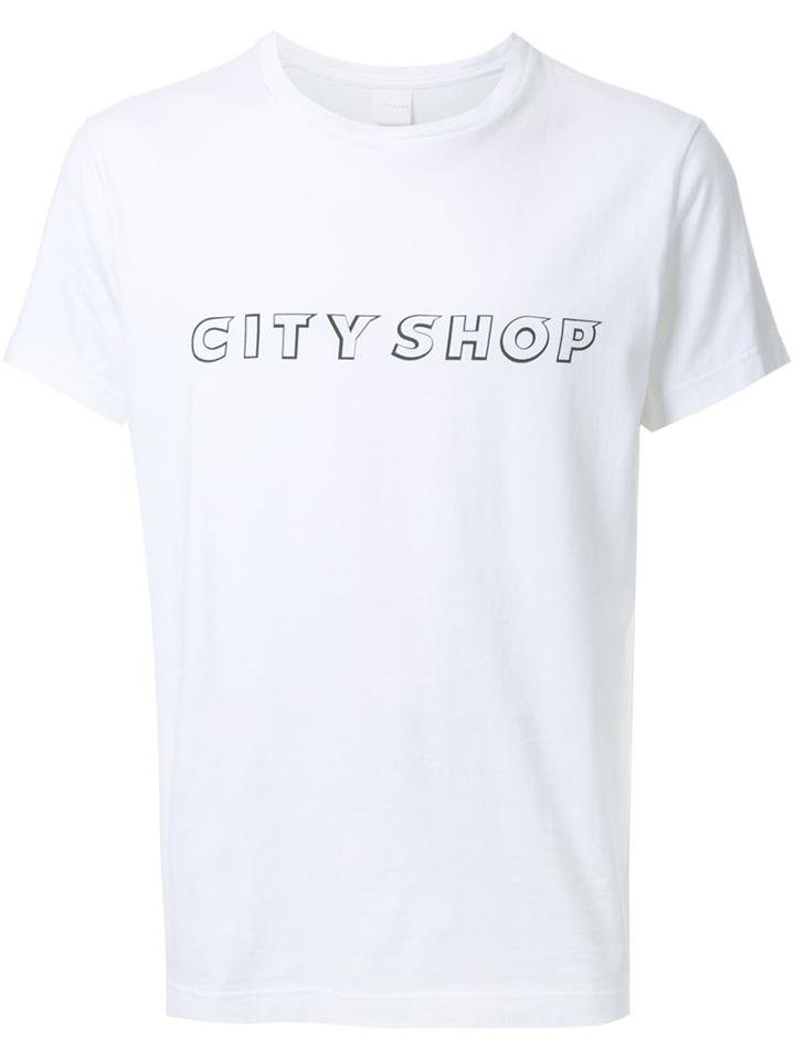 Cityshop Logo Print T-shirt, Men's, Size: Xxl, White, Cotton