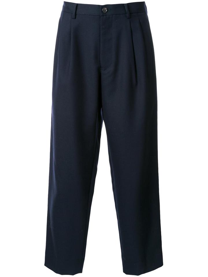En Route Wide Leg Twill Trousers, Men's, Size: 3, Blue, Cupro/wool
