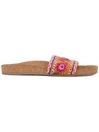 Figue Embroidered Sandals - Pink