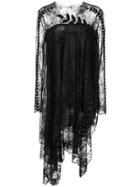 Oscar De La Renta Long Lace Top - Black
