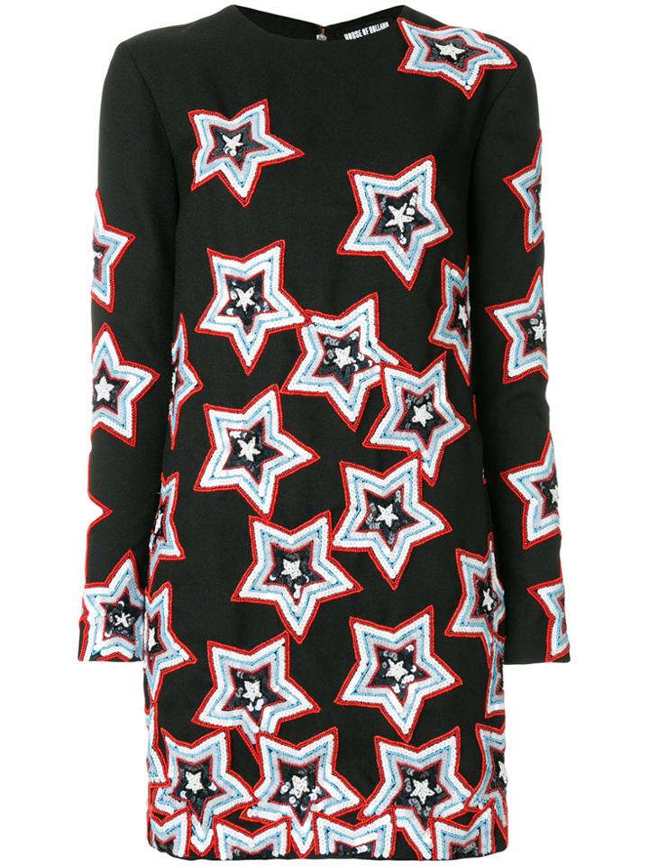 House Of Holland Sequin Embellished Star Dress - Black