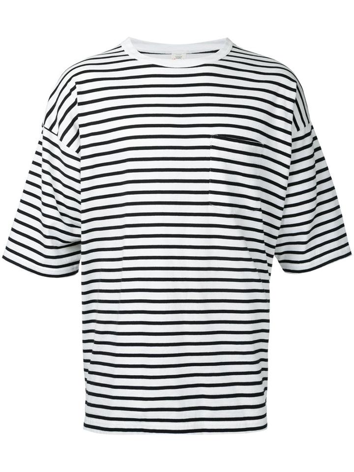 Gold / Toyo Enterprise - Border Wide T-shirt - Men - Cotton - M, White, Cotton