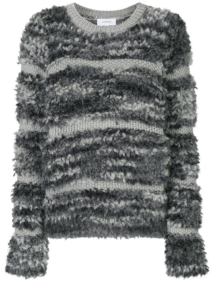 Carven Striped Detail Jumper - Grey