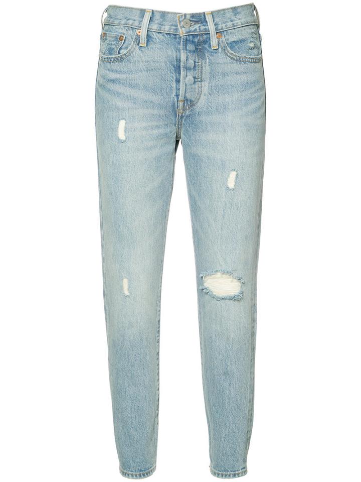 Levi's Ripped Cropped Skinny Jeans, Women's, Size: 29, Blue, Cotton
