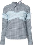 Sandy Liang Checked Shirt, Women's, Size: 36, Blue, Cotton/spandex/elastane