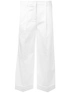 P.a.r.o.s.h. - Side Stripes Cropped Trousers - Women - Cotton/spandex/elastane - Xs, Women's, White, Cotton/spandex/elastane