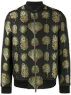 Alexander Mcqueen - Peacock Print Bomber Jacket - Men - Cotton/polyester/spandex/elastane/goose Down - 46, Black, Cotton/polyester/spandex/elastane/goose Down