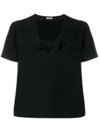 Miu Miu Bow Detail T-shirt - Black