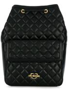 Love Moschino Quilted Logo Backpack - Black