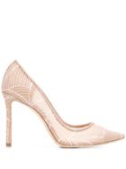 Jimmy Choo Romy 85mm Sequin-embellished Pumps - Neutrals
