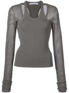 T By Alexander Wang Mesh Layering Top - Green