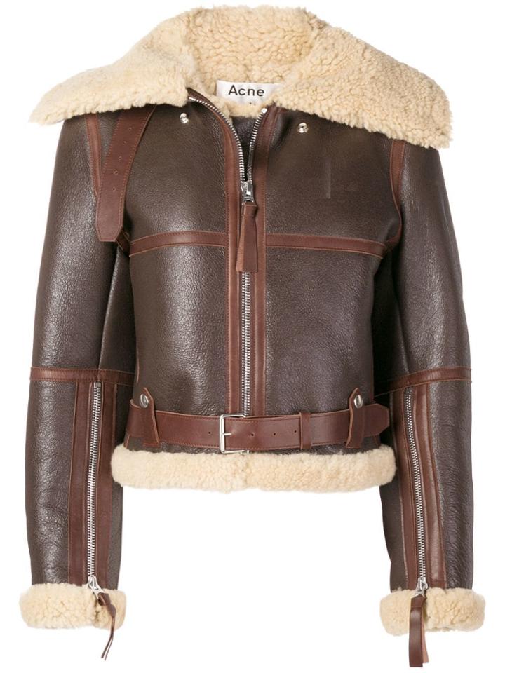 Acne Studios Midsize Shearling Jacket - Brown