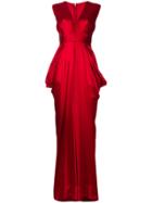 William Vintage Draped Ball Gown - Red