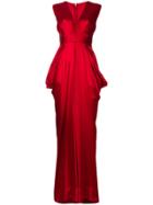 William Vintage Draped Ball Gown - Red