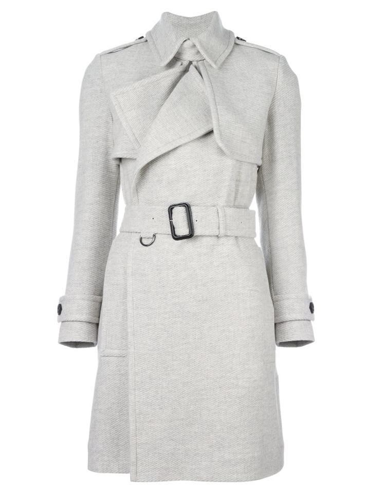 Burberry Belted Trench Coat, Women's, Size: 6, Grey, Viscose/cashmere