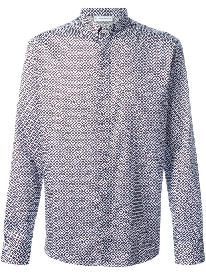 Etro Micro Print Shirt, Men's, Size: 42, Cotton