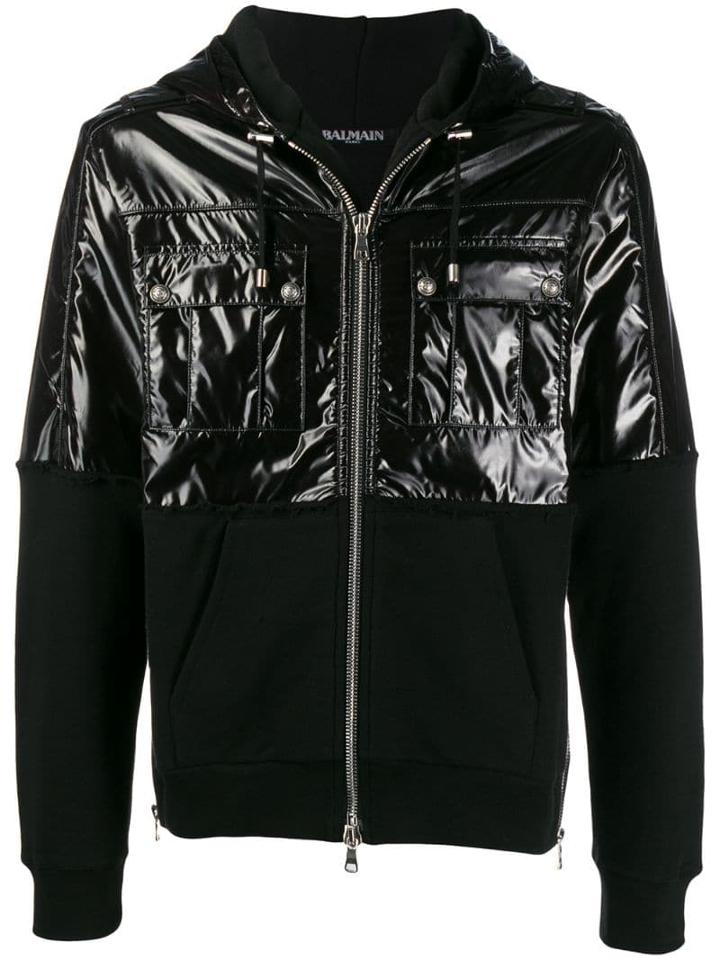 Balmain Hooded Bomber Jacket - Black