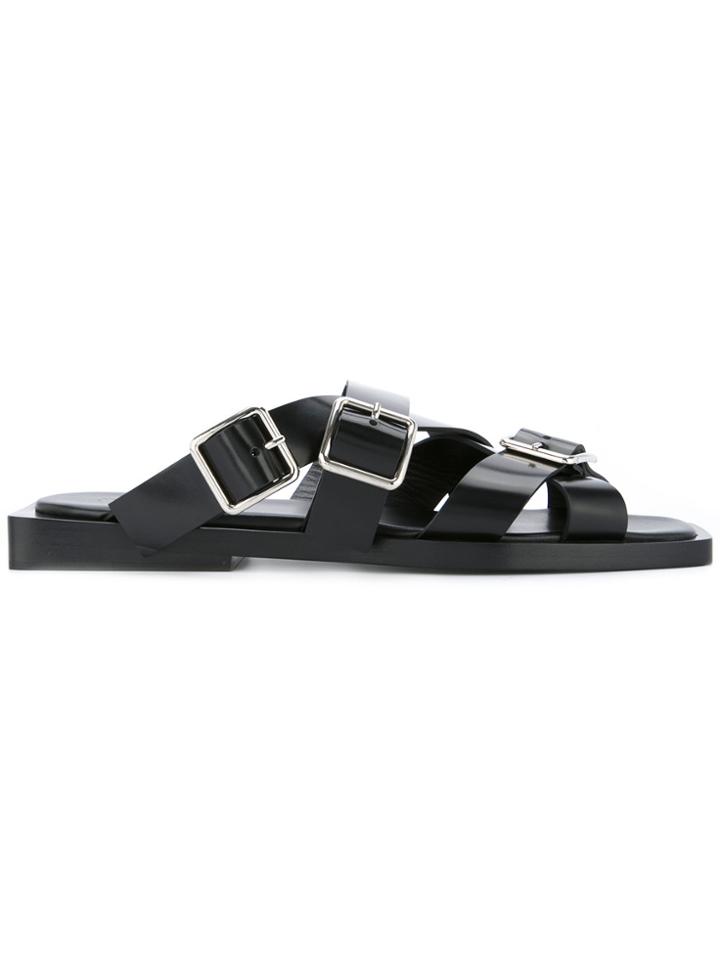 Jil Sander Buckle Strap Sandals - Black
