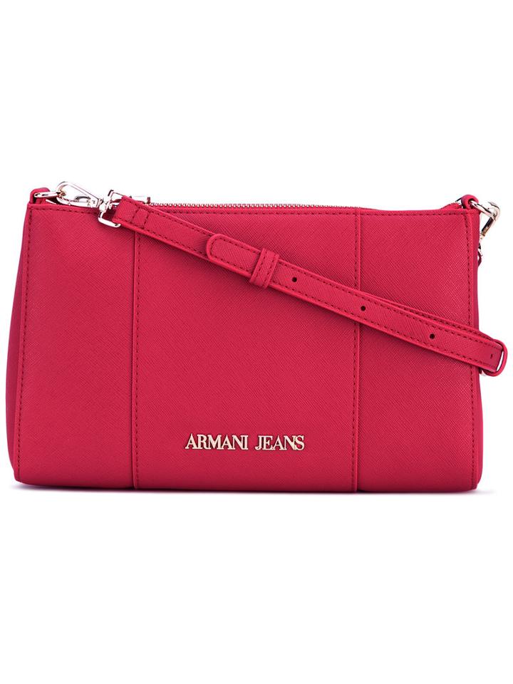 Armani Jeans - Zipped Shoulder Bag - Women - Polyurethane - One Size, Red, Polyurethane