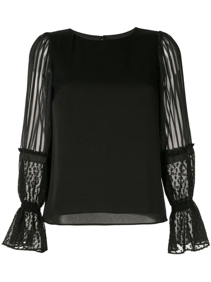 Loveless Chiffon-panelled Satin Top - Black