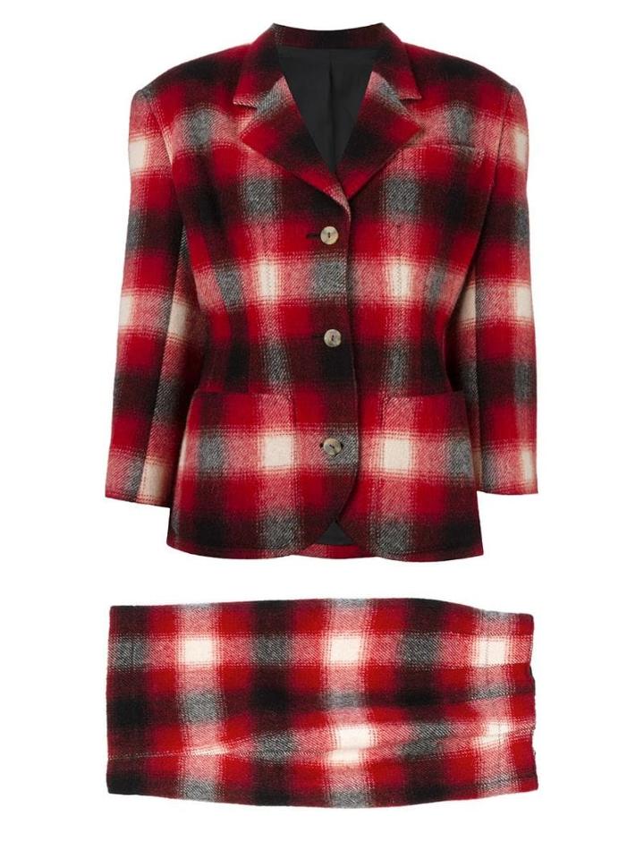 Jean Paul Gaultier Pre-owned Checked Skirt Suit - Red