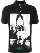 Hood By Air Picture Print Polo Shirt, Men's, Size: Medium, Black, Cotton