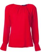 Derek Lam Long Sleeve Blouse, Women's, Size: 44, Red, Silk