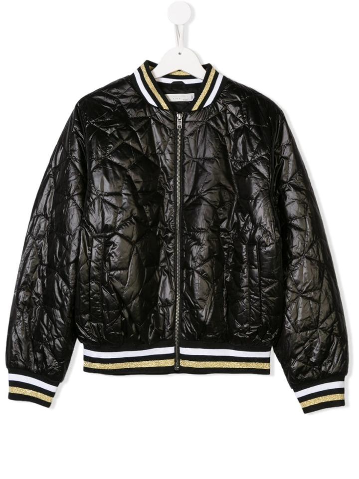Stella Mccartney Kids Teen Quilted Stars Bomber Jacket - Black