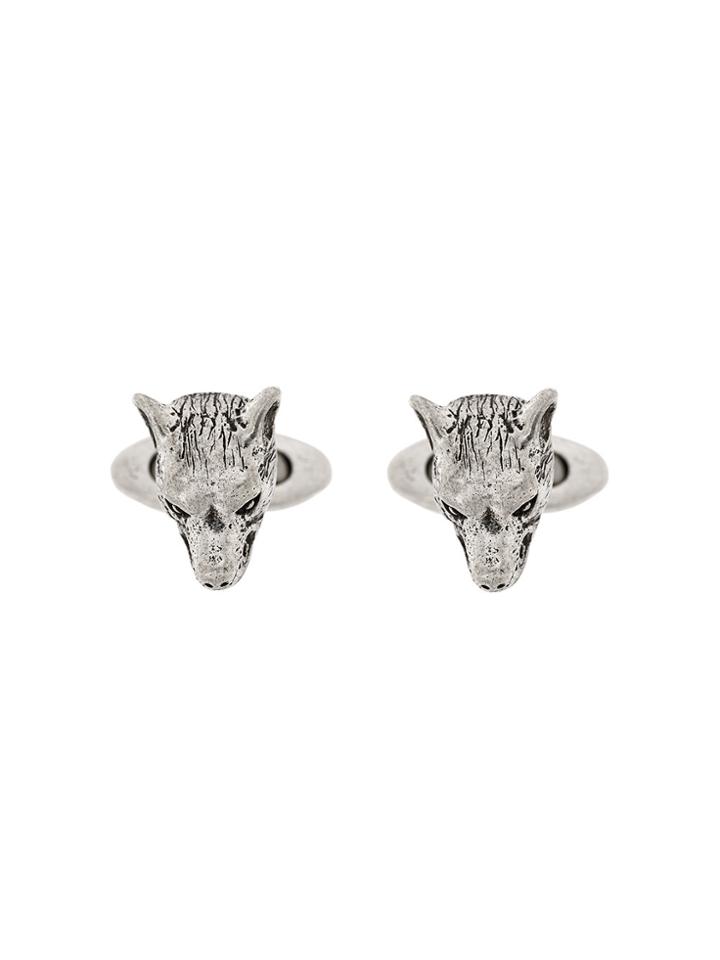 Gucci Anger Forest Wolf Head Cufflinks - Metallic