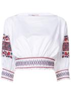Tibi - Floral Embroidery Blouse - Women - Cotton - S, White, Cotton