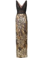 Marchesa Notte Long Sequin Dress - Black