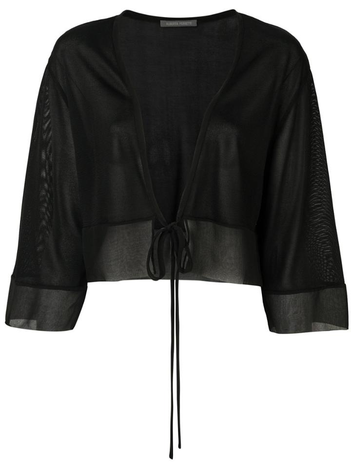 Alberta Ferretti Cropped Wrap Cardigan - Black