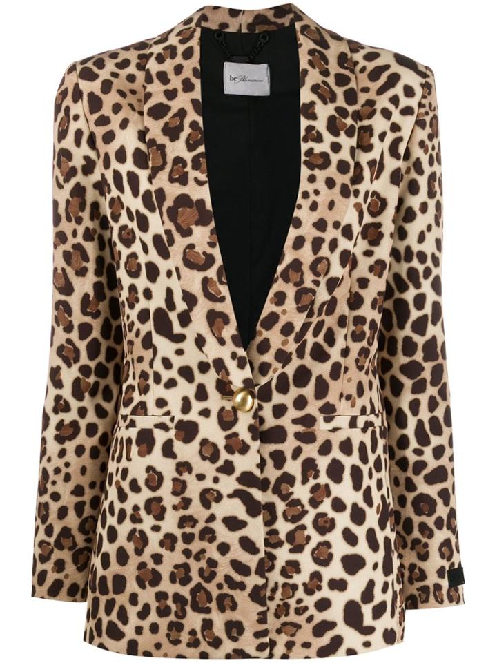 Be Blumarine Fitted Leopard Print Blazer - Brown