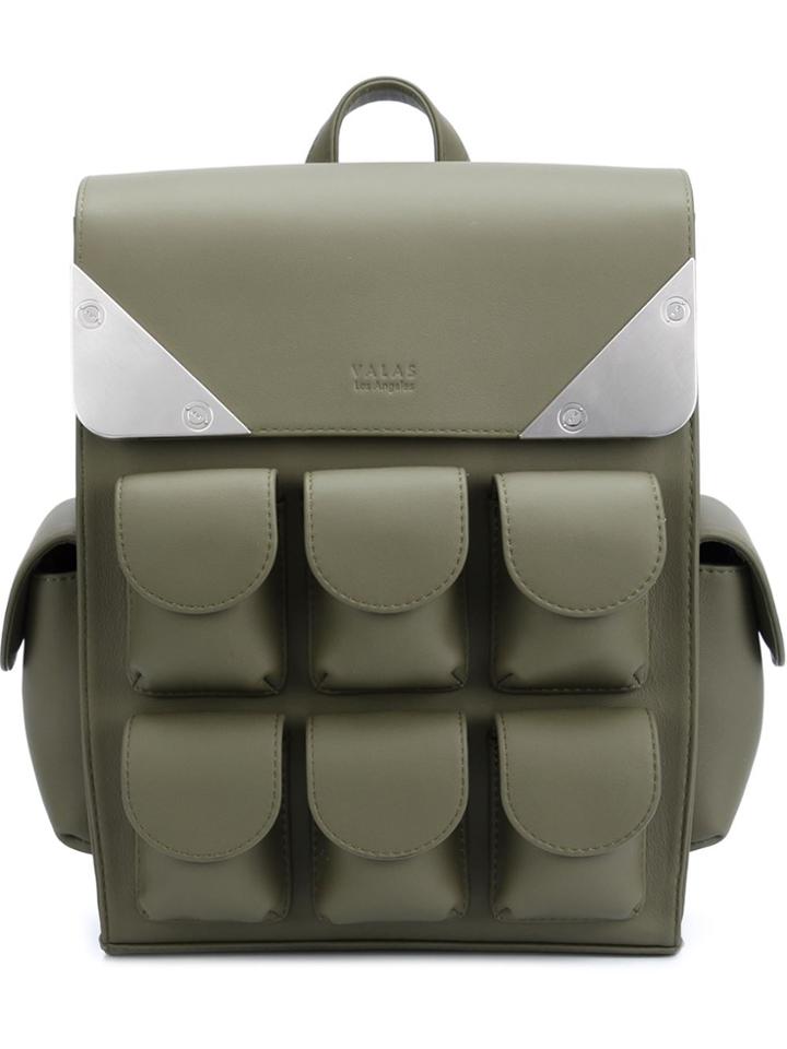 Valas Multiple Pockets Small Backpack - Green