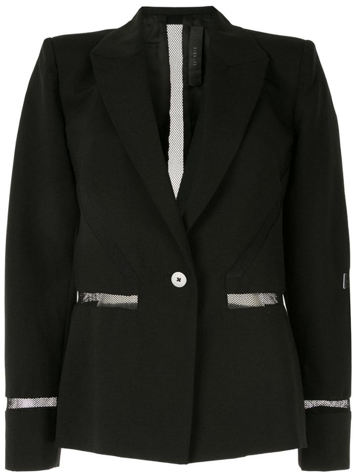 Dion Lee Tailored Mesh Insert Blazer - Black