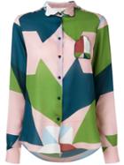 Pardens Printed Blouse, Women's, Size: 44, Polyester