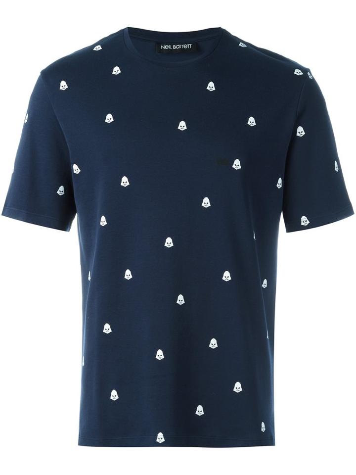 Neil Barrett Darth Vader Print T-shirt, Men's, Size: Medium, Blue, Cotton