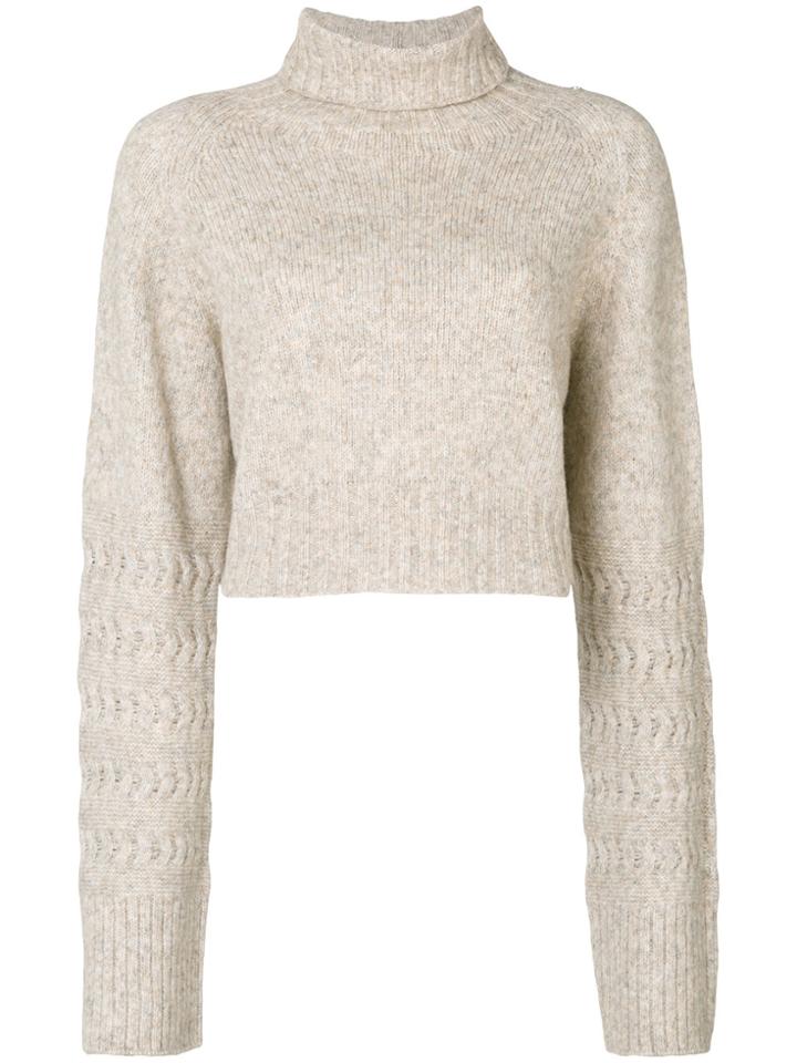 Diesel Cropped Roll Neck Jumper - Nude & Neutrals