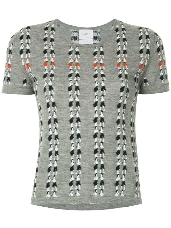 Barrie Intarsia Knit Top - Grey