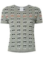 Barrie Intarsia Knit Top - Grey